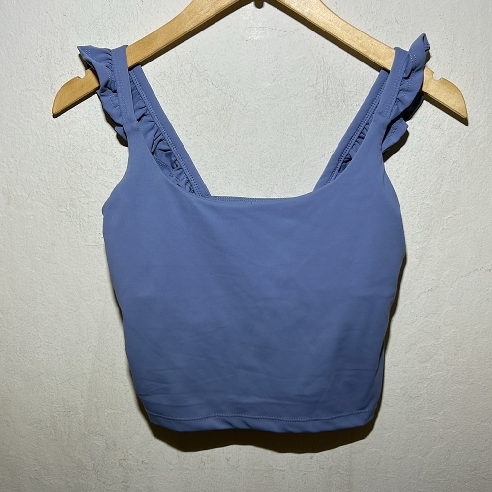 Blogilates Women’s Ruffle Tank Top Troposphere (blue) Size XS - Picture 5 of 8
